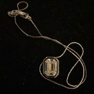 Givenchy 15” silver tone rhinestone necklace